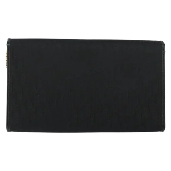 Christian Dior Trotter Canvas Chain Shoulder Bag Black Gold Auth - Picture 3 of 15